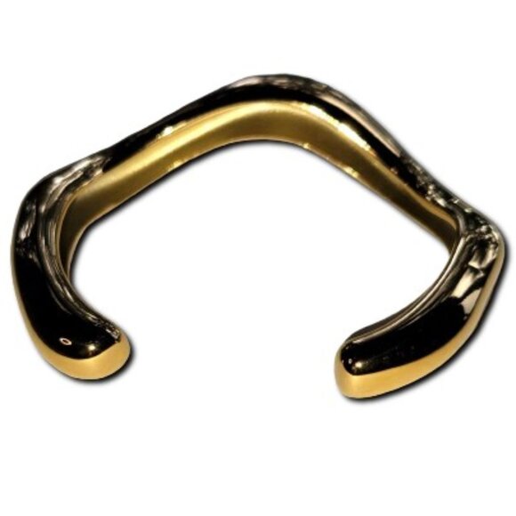 Gift Set 2 Irregular Wave Statement Bracelets/Bangles Plated Gold & Silver NWOT - Picture 14 of 16